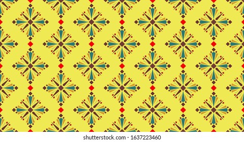 Geometric pattern kaleidoscope, print for clothing and textiles