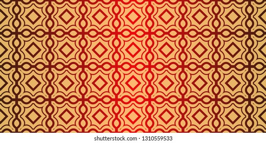 Geometric Pattern, Lace Geometric Ornament. Ethnic Ornament. Vector Illustration. For Greeting Cards, Invitations, Cover Book, Fabric, Scrapbooks. Sunrise red color.