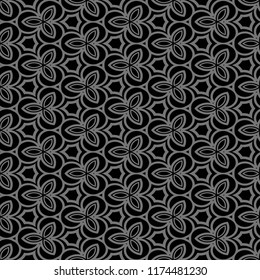 geometric pattern in lace style. Ethnic gray, black ornament. Vector illustration. For modern interior design, fashion textile print, wallpaper
