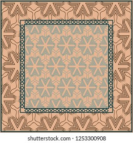 geometric pattern in lace style. Ethnic ornament. Vector illustration. For modern interior design, fashion textile print, wallpaper.