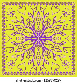 geometric pattern in lace style. Ethnic ornament. Vector illustration. For modern interior design, fashion textile print, wallpaper
