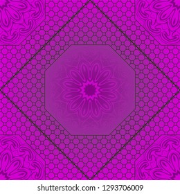 geometric pattern in lace style. Ethnic ornament. Vector illustration. For modern interior design, fashion textile print, wallpaper.