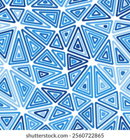 Geometric pattern. Large triangle size. Multiple repeated inner triangles. Mono tone colored style. Repeatable pattern. Awesome vector tiles. Seamless vector illustration.