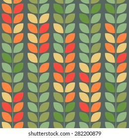 Geometric pattern in leaves. Seamless pattern with leaves in pastel colors. Can be used for wallpaper, greeting cards, wrapping paper, scrap booking and textile or fabric.