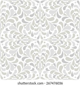 The geometric pattern of leaves. Seamless vector background. Gray and white texture.