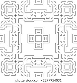 Geometric pattern of lines.  Black and white pattern for web page, textures, card, poster, fabric, textile.