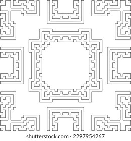 Geometric pattern of lines.  Black and white pattern for web page, textures, card, poster, fabric, textile.