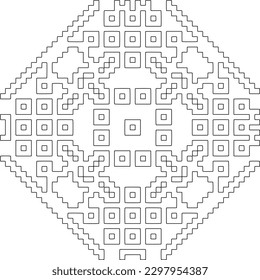 Geometric pattern of lines.  Black and white pattern for web page, textures, card, poster, fabric, textile.