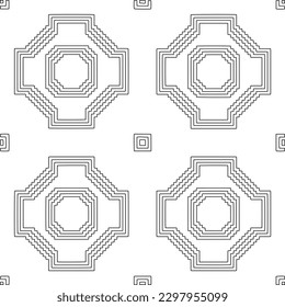 Geometric pattern of lines.  Black and white pattern for web page, textures, card, poster, fabric, textile.