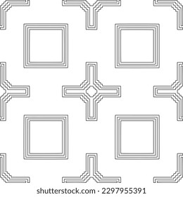 Geometric pattern of lines.  Black and white pattern for web page, textures, card, poster, fabric, textile.