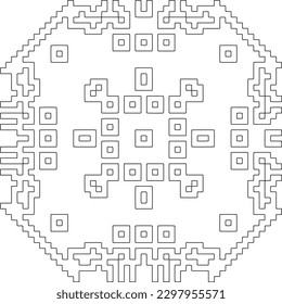 Geometric pattern of lines.  Black and white pattern for web page, textures, card, poster, fabric, textile.