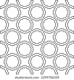 Geometric pattern of lines.  Black and white pattern for web page, textures, card, poster, fabric, textile.