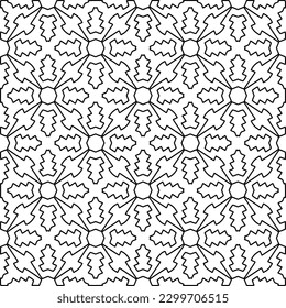 Geometric pattern of lines.  Black and white pattern for web page, textures, card, poster, fabric, textile.