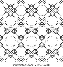 Geometric pattern of lines.  Black and white pattern for web page, textures, card, poster, fabric, textile.