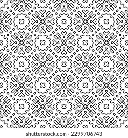 Geometric pattern of lines.  Black and white pattern for web page, textures, card, poster, fabric, textile.