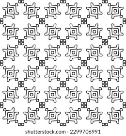 Geometric pattern of lines.  Black and white pattern for web page, textures, card, poster, fabric, textile.