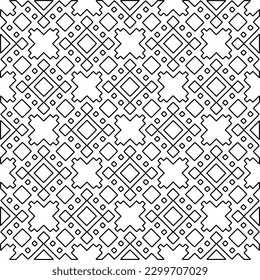 Geometric pattern of lines.  Black and white pattern for web page, textures, card, poster, fabric, textile.