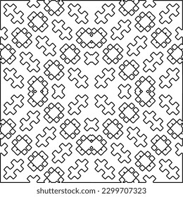 Geometric pattern of lines.  Black and white pattern for web page, textures, card, poster, fabric, textile.