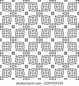 Geometric pattern of lines.  Black and white pattern for web page, textures, card, poster, fabric, textile.