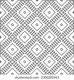 Geometric pattern of lines.  Black and white pattern for web page, textures, card, poster, fabric, textile.