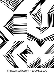 The geometric pattern of lines. Monochrom geometry trendy vector seamless background