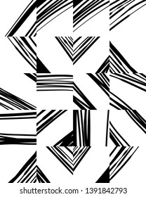 The geometric pattern of lines. Monochrom geometry trendy vector seamless background