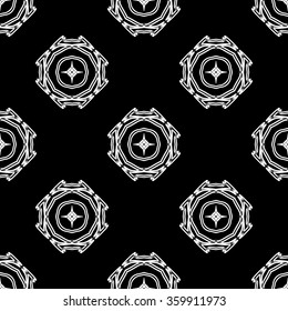 The geometric pattern with lines. Seamless background. black and white ornament