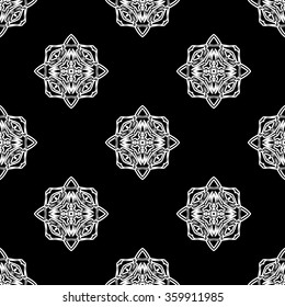 The geometric pattern with lines. Seamless background. black and white ornament