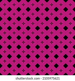 The Geometric Pattern With Lines. Seamless Dimond Vector Background. Black And Pink Texture