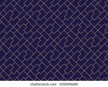 The geometric pattern with lines. Seamless vector background. Dark blue and gold texture. Graphic modern pattern. Simple lattice graphic design