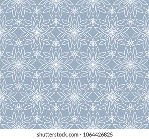 The geometric pattern with lines. Seamless vector background. White and blue texture. Graphic modern pattern. Simple lattice graphic design
