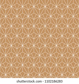 The geometric pattern with lines. Seamless vector background. White and gold texture. Graphic modern pattern. Simple lattice graphic design