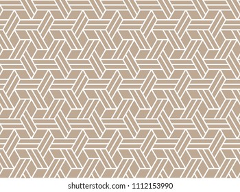 The geometric pattern with lines. Seamless vector background. White and beige texture. Graphic modern pattern. Simple lattice graphic design