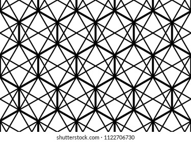 The geometric pattern with lines. Seamless vector background. White and black texture. Graphic modern pattern. Simple lattice graphic design