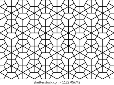 The geometric pattern with lines. Seamless vector background. White and black texture. Graphic modern pattern. Simple lattice graphic design