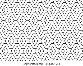 The geometric pattern with lines. Seamless vector background. White and black texture. Graphic modern pattern. Simple lattice graphic design