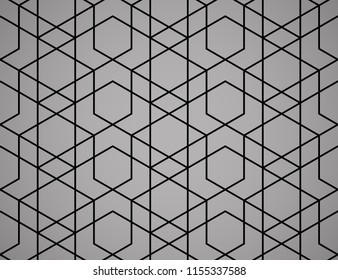 The geometric pattern with lines. Seamless vector background. Black texture. Graphic modern pattern. Simple lattice graphic design