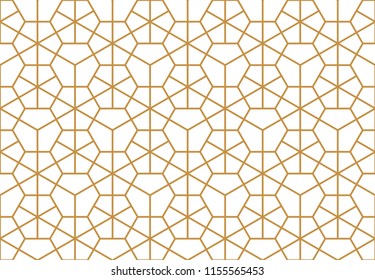 The geometric pattern with lines. Seamless vector background. White and gold texture. Graphic modern pattern. Simple lattice graphic design