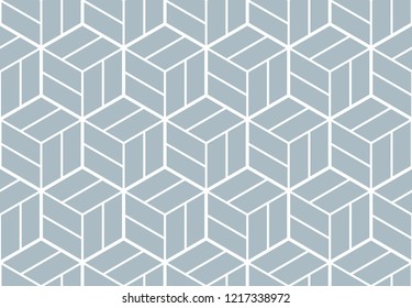 The geometric pattern with lines. Seamless vector background. White and blue texture. Graphic modern pattern. Simple lattice graphic design