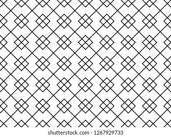 The geometric pattern with lines. Seamless vector background. White and black texture. Graphic modern pattern. Simple lattice graphic design