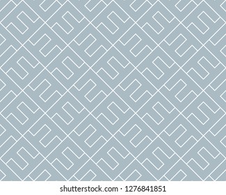 The geometric pattern with lines. Seamless vector background. White and blue texture. Graphic modern pattern. Simple lattice graphic design