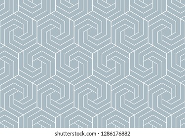 The geometric pattern with lines. Seamless vector background. White and blue texture. Graphic modern pattern. Simple lattice graphic design