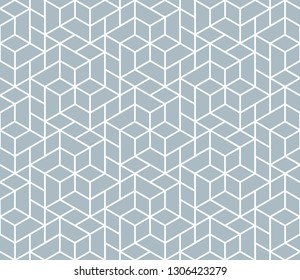 The geometric pattern with lines. Seamless vector background. White and blue texture. Graphic modern pattern. Simple lattice graphic design