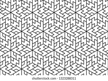 The geometric pattern with lines. Seamless vector background. White and black texture. Graphic modern pattern. Simple lattice graphic design