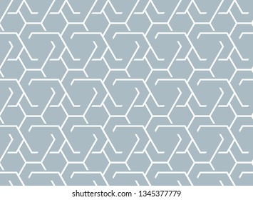 The geometric pattern with lines. Seamless vector background. White and blue texture. Graphic modern pattern. Simple lattice graphic design