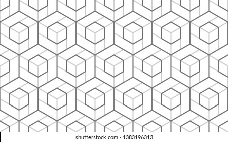 The geometric pattern with lines. Seamless vector background. White and grey texture. Graphic modern pattern. Simple lattice graphic design.