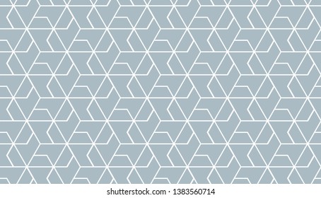 The geometric pattern with lines. Seamless vector background. White and blue texture. Graphic modern pattern. Simple lattice graphic design