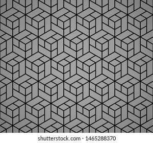 The geometric pattern with lines. Seamless vector background. Black and grey texture. Graphic modern pattern. Simple lattice graphic design