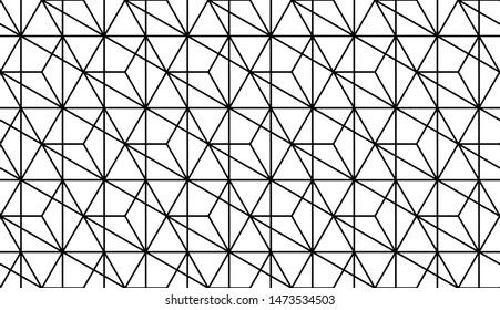 The geometric pattern with lines. Seamless vector background. White and black texture. Graphic modern pattern. Simple lattice graphic design