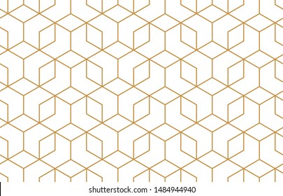 Das geometrische Muster mit Linien. Nahtloser Vektorhintergrund. Weiße und goldene Textur. Grafisches modernes Muster. Einfache Gittergrafik-Gestaltung